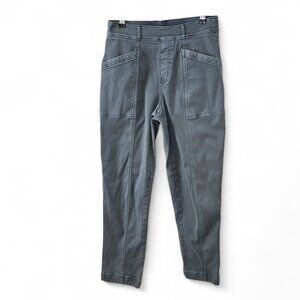 SPANX Womens Stretch Twill Straight Leg Pants, Hazy Blue Gray, Slim, Size Medium